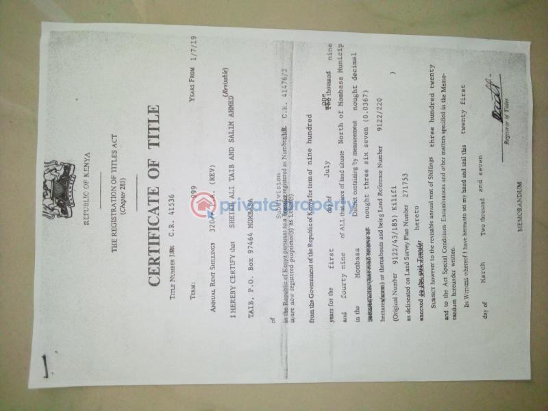 Land For Sale Mtwapa Kilifi - 1