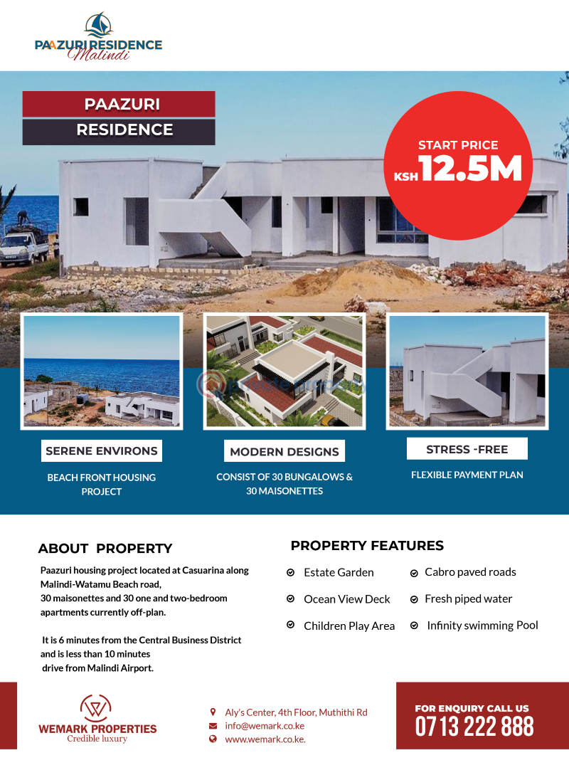 3 bedroom Apartment For Sale Casuarina Along Malindi Watamu Beach Road Salagate Road Malindi Town Kilifi - 0