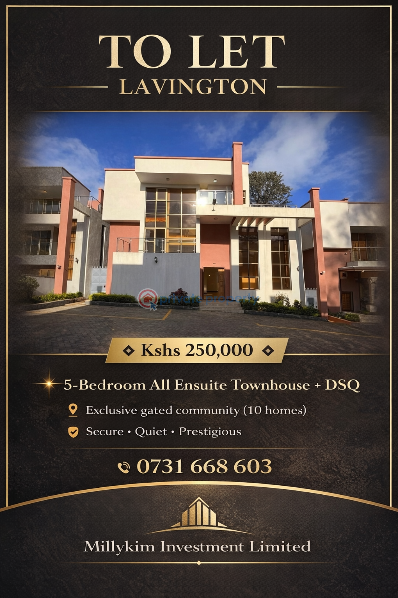 5 bedroom Townhouse For Rent Lavington Nairobi - 0
