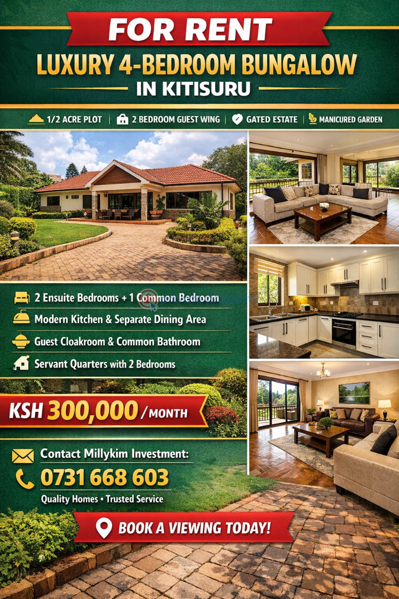 4 bedroom Townhouse For Rent Ngecha Road Kitisuru Nairobi - 0