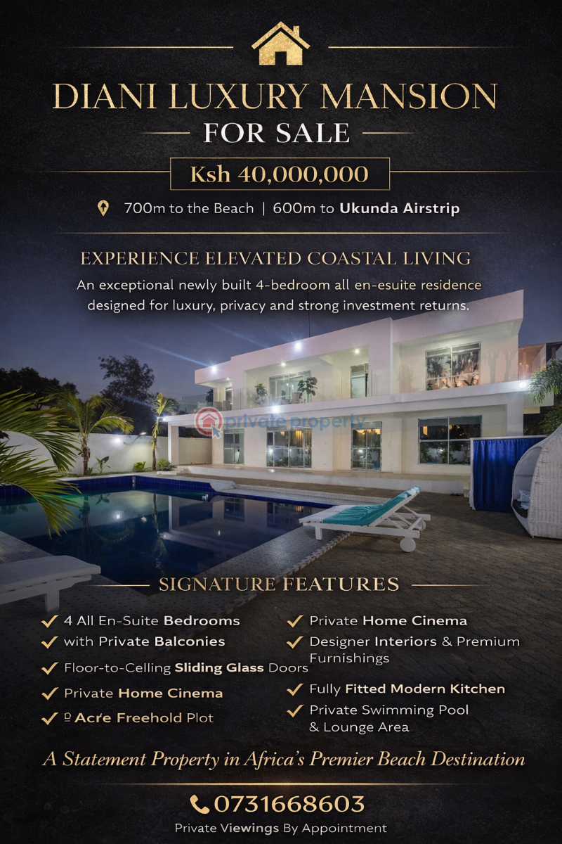 4 bedroom Townhouse For Sale Ukunda Airstrip Diani Ukunda Kwale - 0