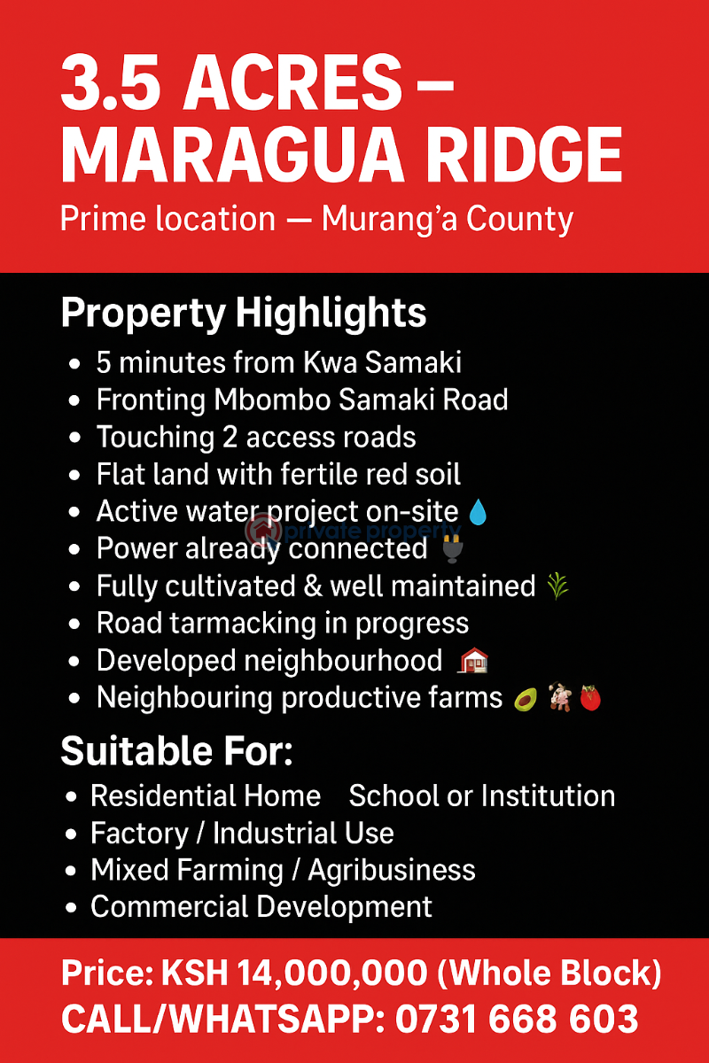Commercial Property For Sale Maragua Ridge Maragua. Makuyu Muranga - 0