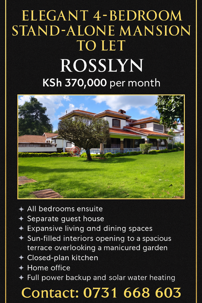 4 bedroom Townhouse For Rent Kitisuru Nairobi - 0