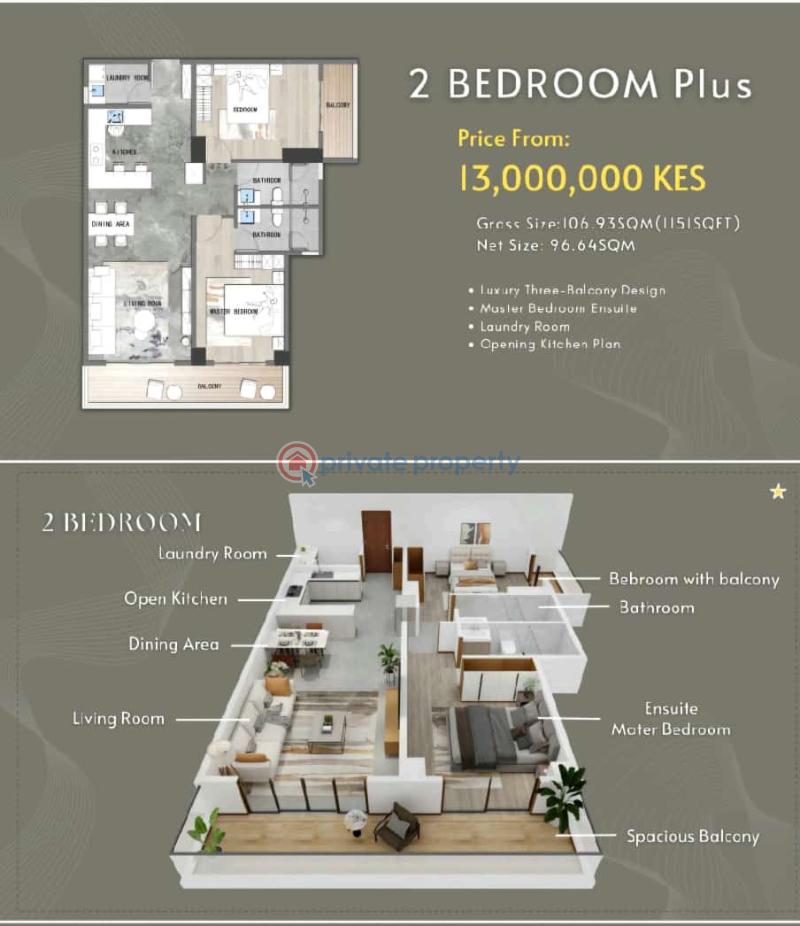 2 bedroom Apartment For Sale Brookside Grove Brookside Westlands Nairobi - 1