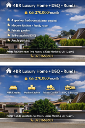 4 bedroom House For Rent 4br Luxury Home + Dsq – Runda Runda Estate Westlands Nairobi