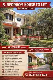 5 bedroom Townhouse For Rent Lavington Nairobi