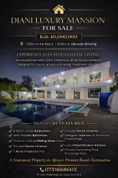 4 bedroom Townhouse For Sale Ukunda Airstrip Diani Ukunda Kwale