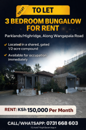 3 bedroom Townhouse For Rent Parklands Nairobi
