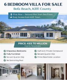 6 bedroom House For Sale Kilifi ,bofa Beach Area Mnarani Kilifi
