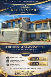 4 bedroom Townhouse For Sale Syokimau Mombasa Road Interchange Kitengela Kajiado