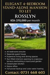 4 bedroom Townhouse For Rent Kitisuru Nairobi