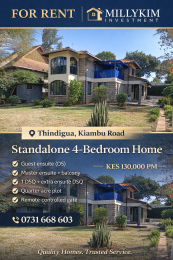 4 bedroom Townhouse For Rent Thindigua, Kiambu Road Kiambu Membley Estate 